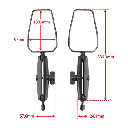 Coppia di specchietti retrovisori pieghevoli per moto da avventura, per ATV e moto da cross