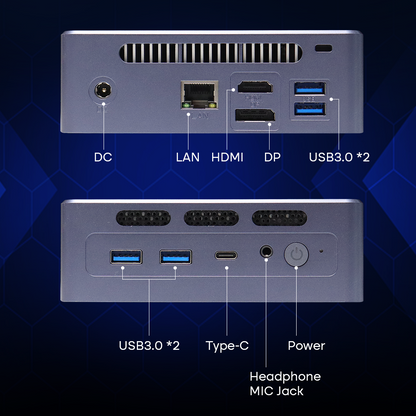 Mini PC Ninkear N9 8GB DDR4 + 256GB SSD Dual-band WiFi Gigabit LAN Mini computer