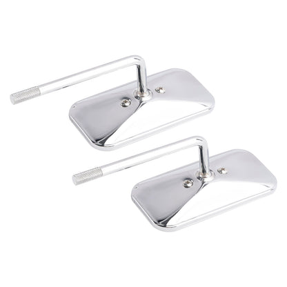 Specchietti cromati rettangolari retrò con morsetto per Yamaha XS650 SR400 SR500 W650