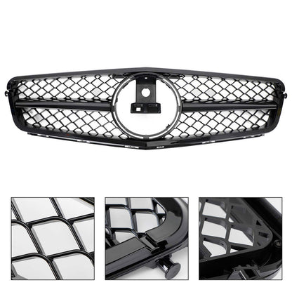 Griglia per paraurti anteriore nera adatta per classe C Benz W204 C300 C350 2008-2014