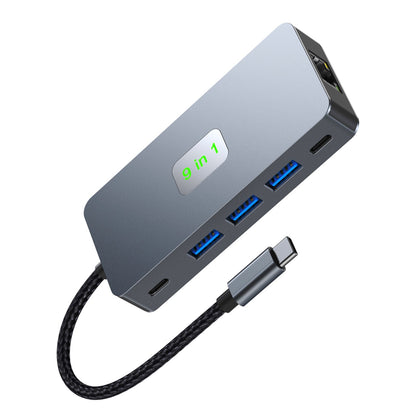 9 in 1 TYPE-C a RJ45 (Gigabit) + USB 3.0*3 + HDMI + dati USB-CS + PD100W + SD/TF per iPad Pro