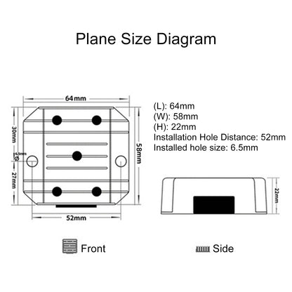 Convertitore Buck Step-Down impermeabile da 20-72 V a DC12 V 3 A Modulo di alimentazione per auto