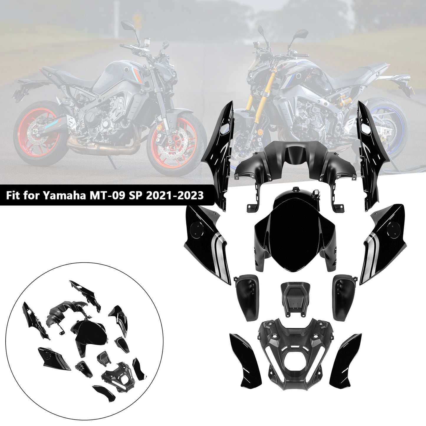 Kit carena carrozzeria iniezione ABS per Yamaha MT-09 / MT-09 SP 2021-2023