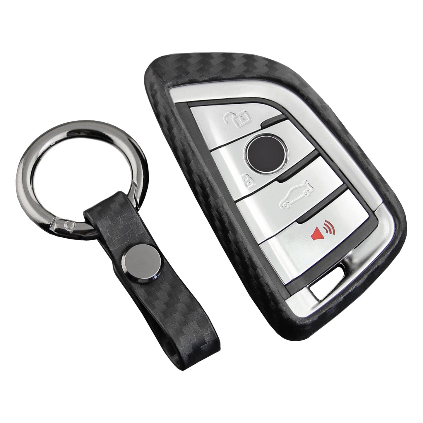 Custodia in similpelle e silicone per chiave auto con fibbia per BMW