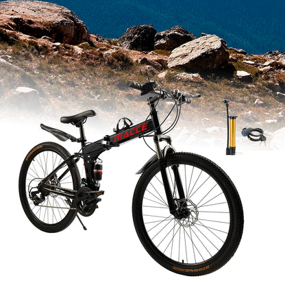 Ruote da 26 "27 velocità a doppio disco a doppio freno pieghevole mountain bike mtb per adulti neri