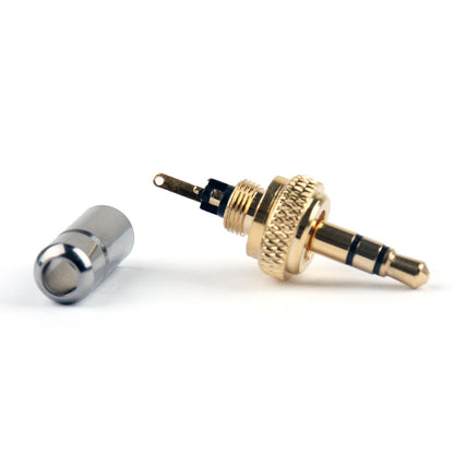 1x mini spina jack stereo con bloccaggio a vite da 3,5 mm placcato oro da 3,7 mm per Sennheiser