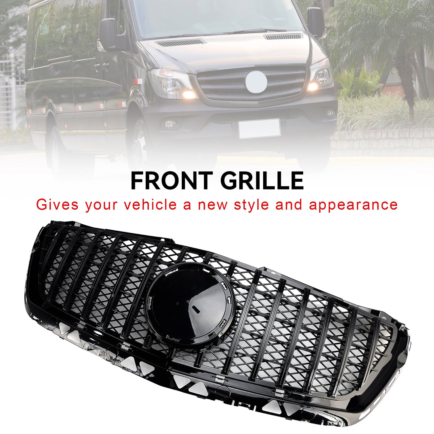 Per Mercedes Benz Sprinter W906 2014-2018 Griglia per paraurti anteriore nera