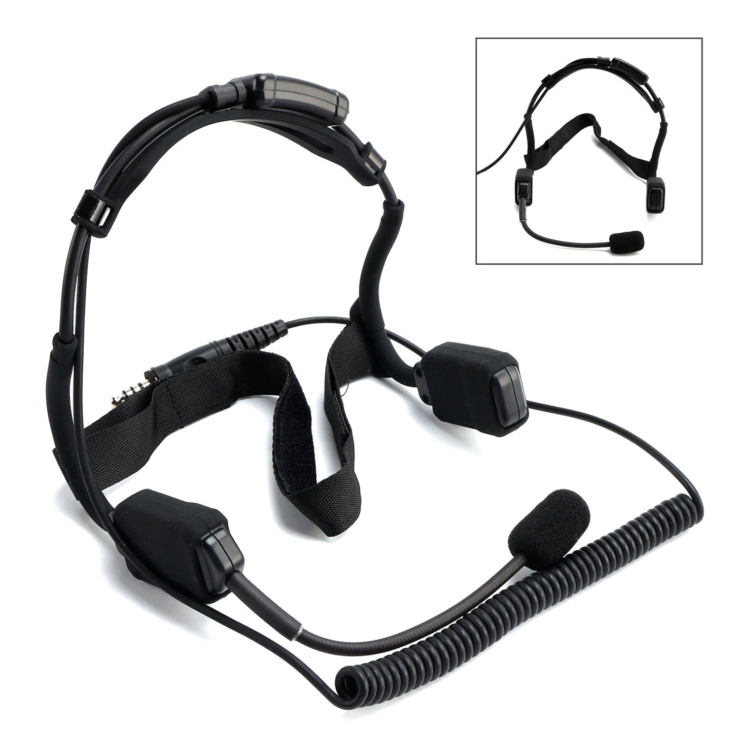 7.1-C9 Cuffie tattiche avanzate con gancio auricolare e connettore grande per montaggio posteriore, compatibili con Bone