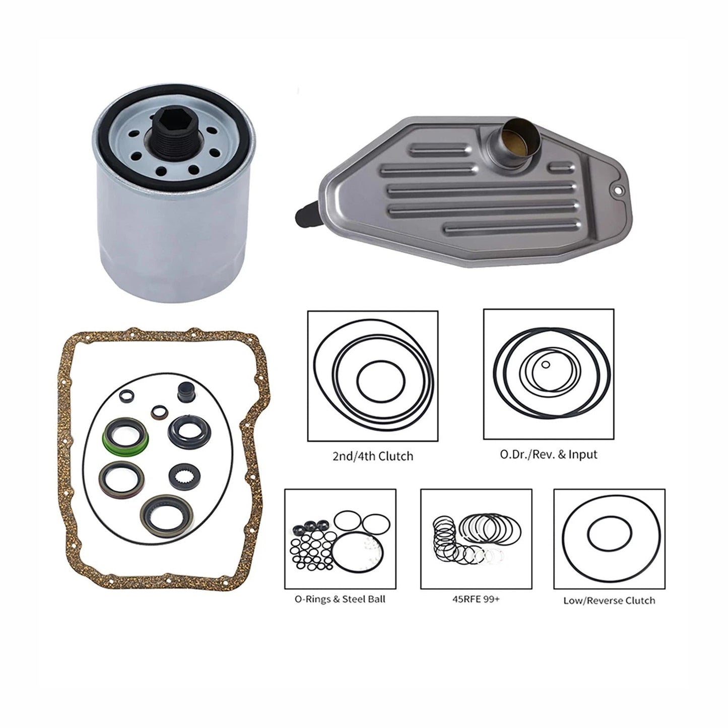 Kit di ricostruzione del cambio principale Dodge Dakota 4.7L 2006-2010 e filtro 4WD in acciaio di attrito 45RFE 545RFE 65RFE