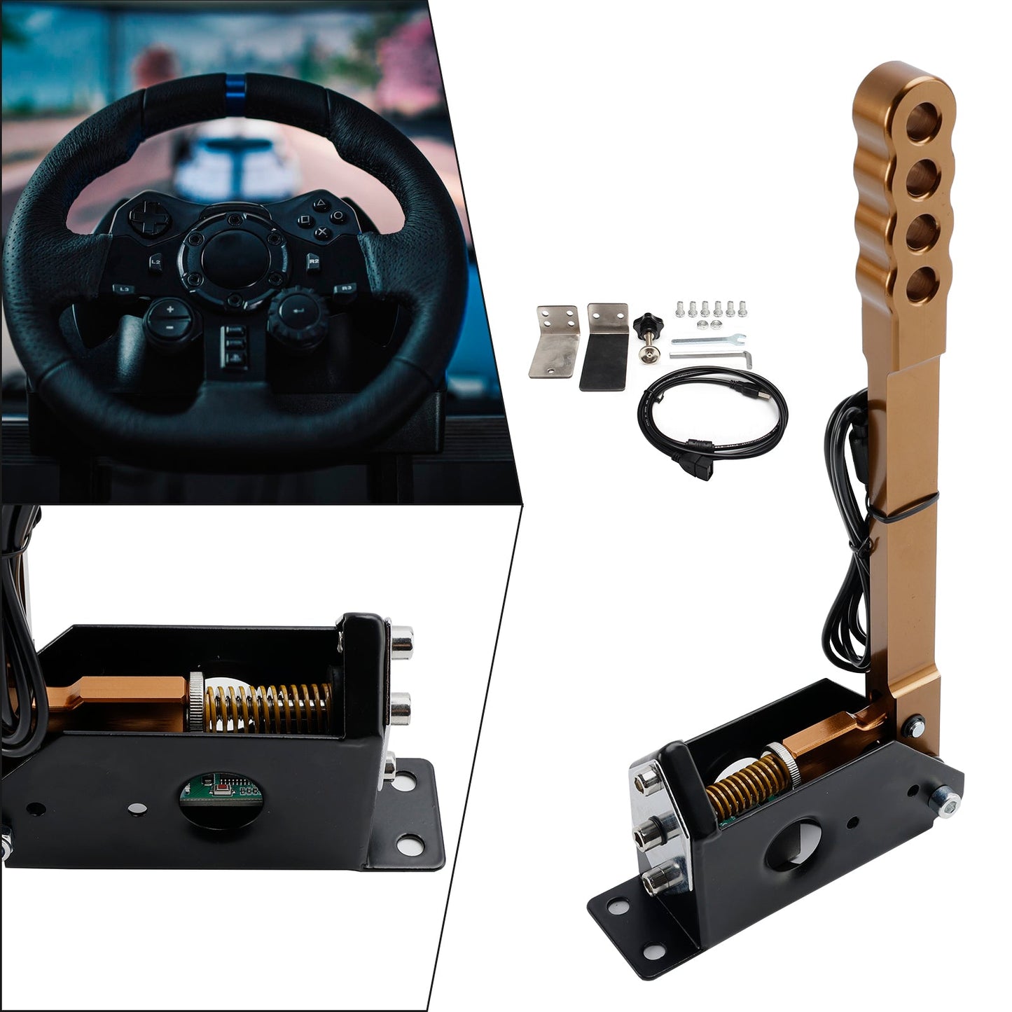 Freno a mano da corsa Sim USB per PC 14 bit con morsetto per Assetto per G27/G29/T300/T500