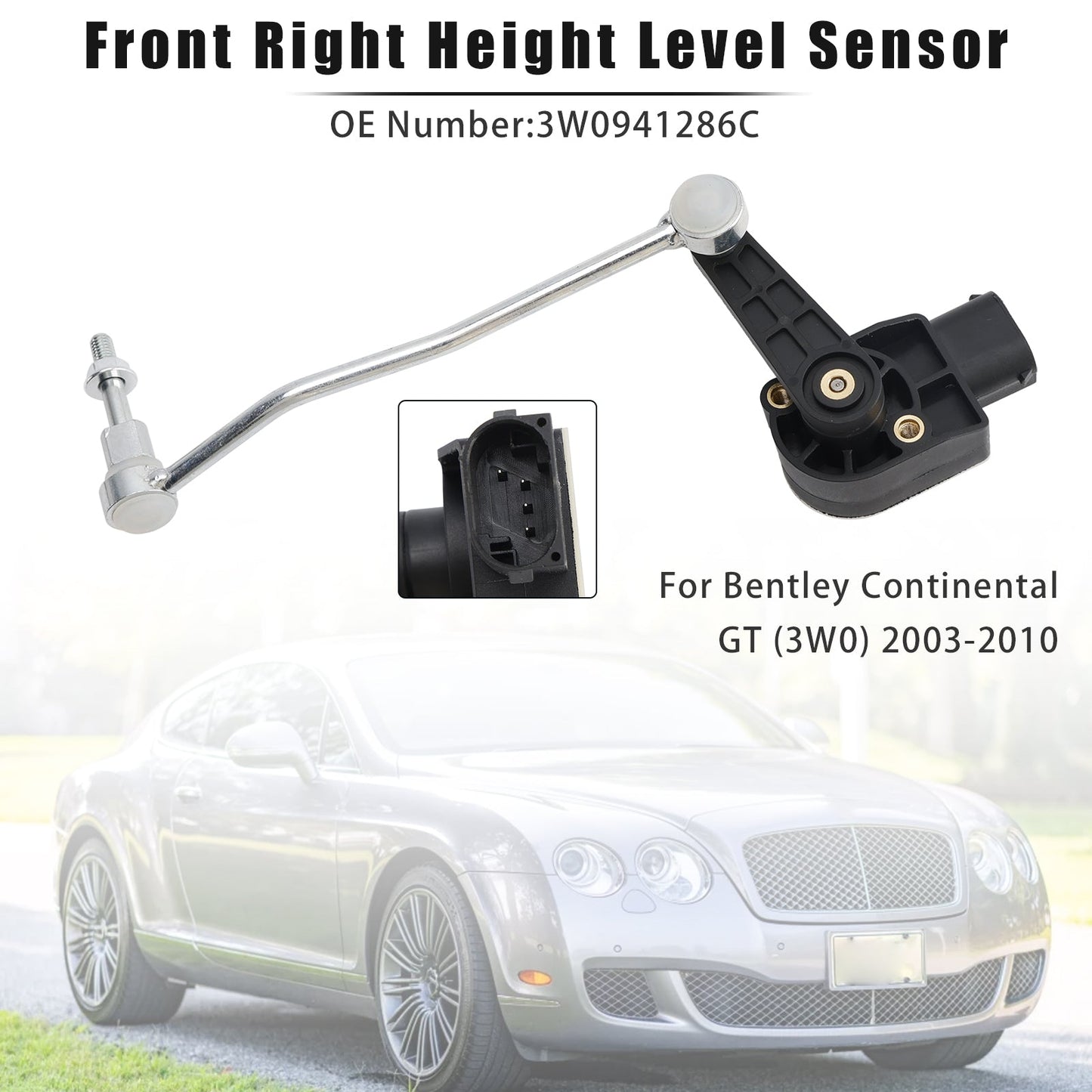 Sensore di livello altezza anteriore destro 3W0941286C per Bentley Continental GT (3W0) 03-10