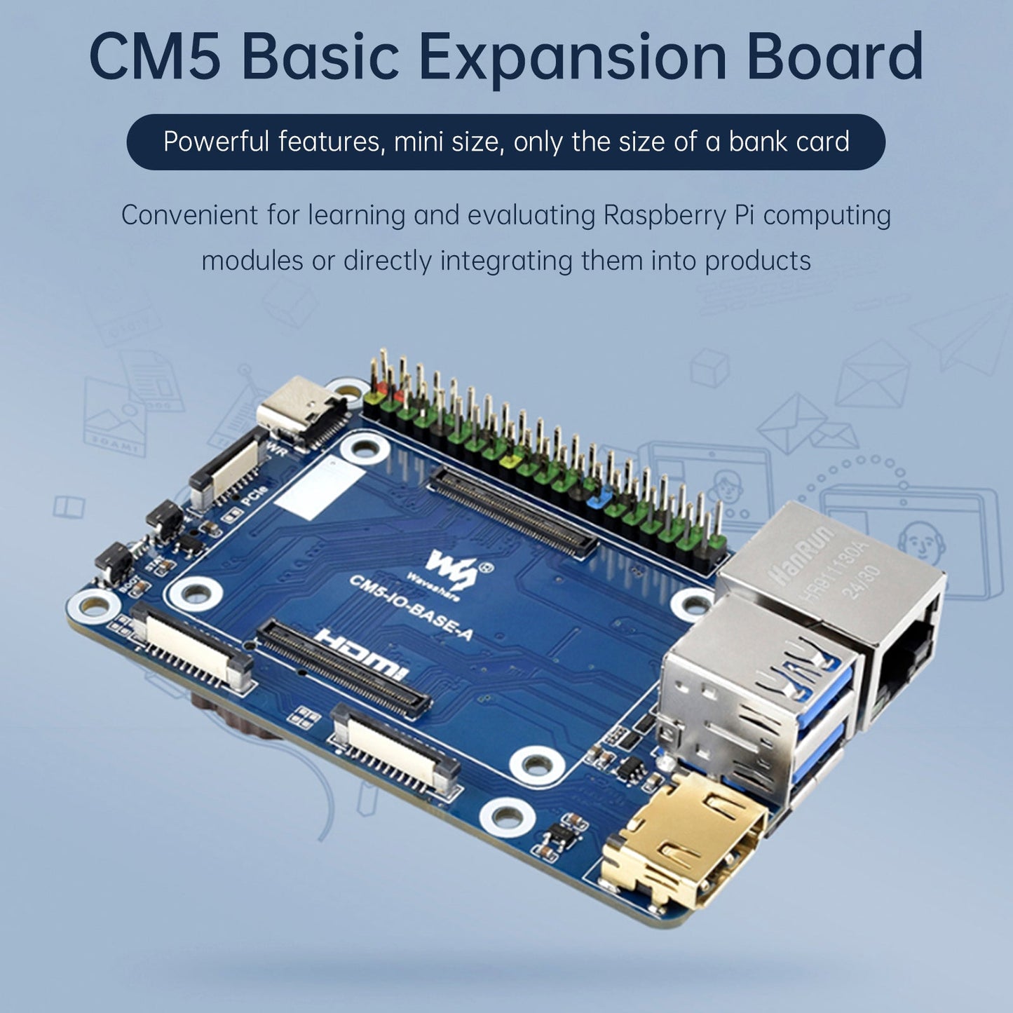 Scheda di espansione del modulo di elaborazione Raspberry Pi 5, scheda di base del modulo di elaborazione CM5