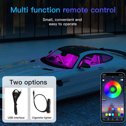 Strisce luminose a LED RGB per interni auto con controllo remoto e APP