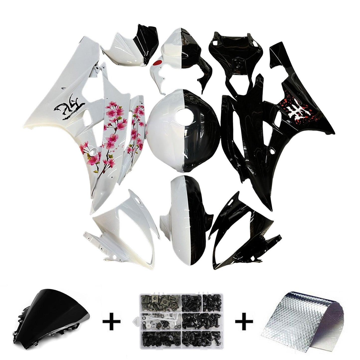 Kit carenatura iniezione plastica ABS per Yamaha YZFR6 YZF-R6 2006-2007
