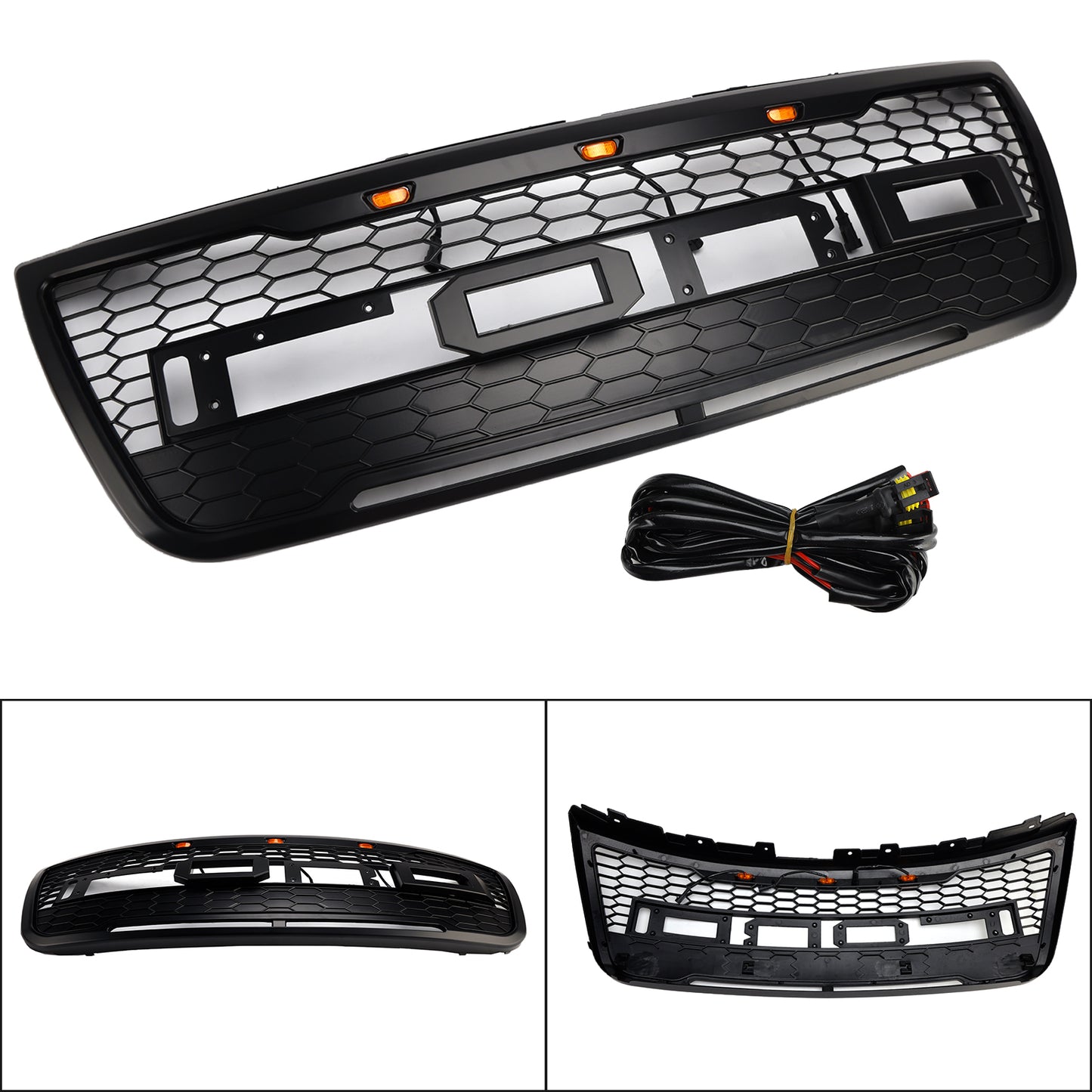 Griglia paraurti anteriore superiore grigia Ford Explorer 2012-2015 con luci