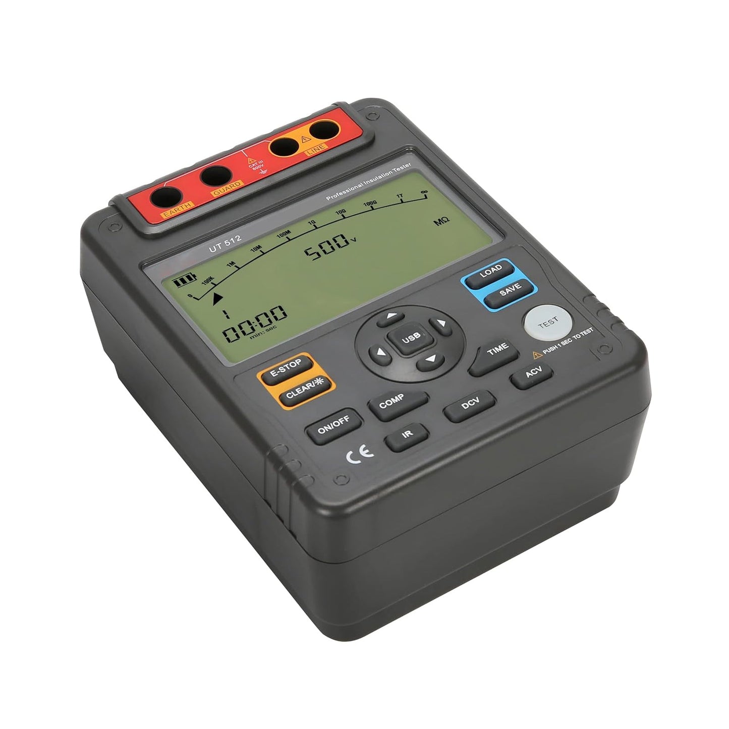 Tester di resistenza di isolamento UT512 Voltmetro con selezione automatica della portata 2500V 100GΩ