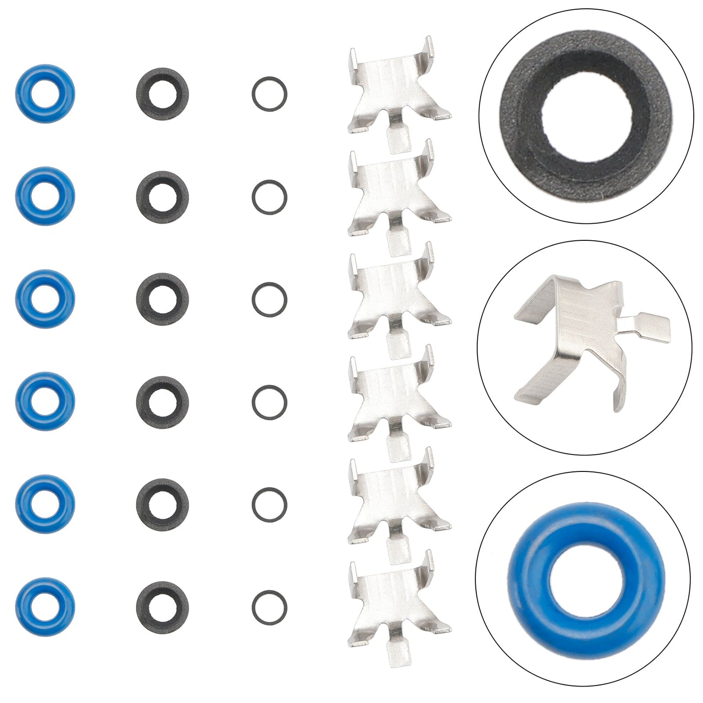 Kit di guarnizioni per riparazione iniettori carburante Ford F150 3.5L Turbo EcoBoost 6 pezzi 2011-2016