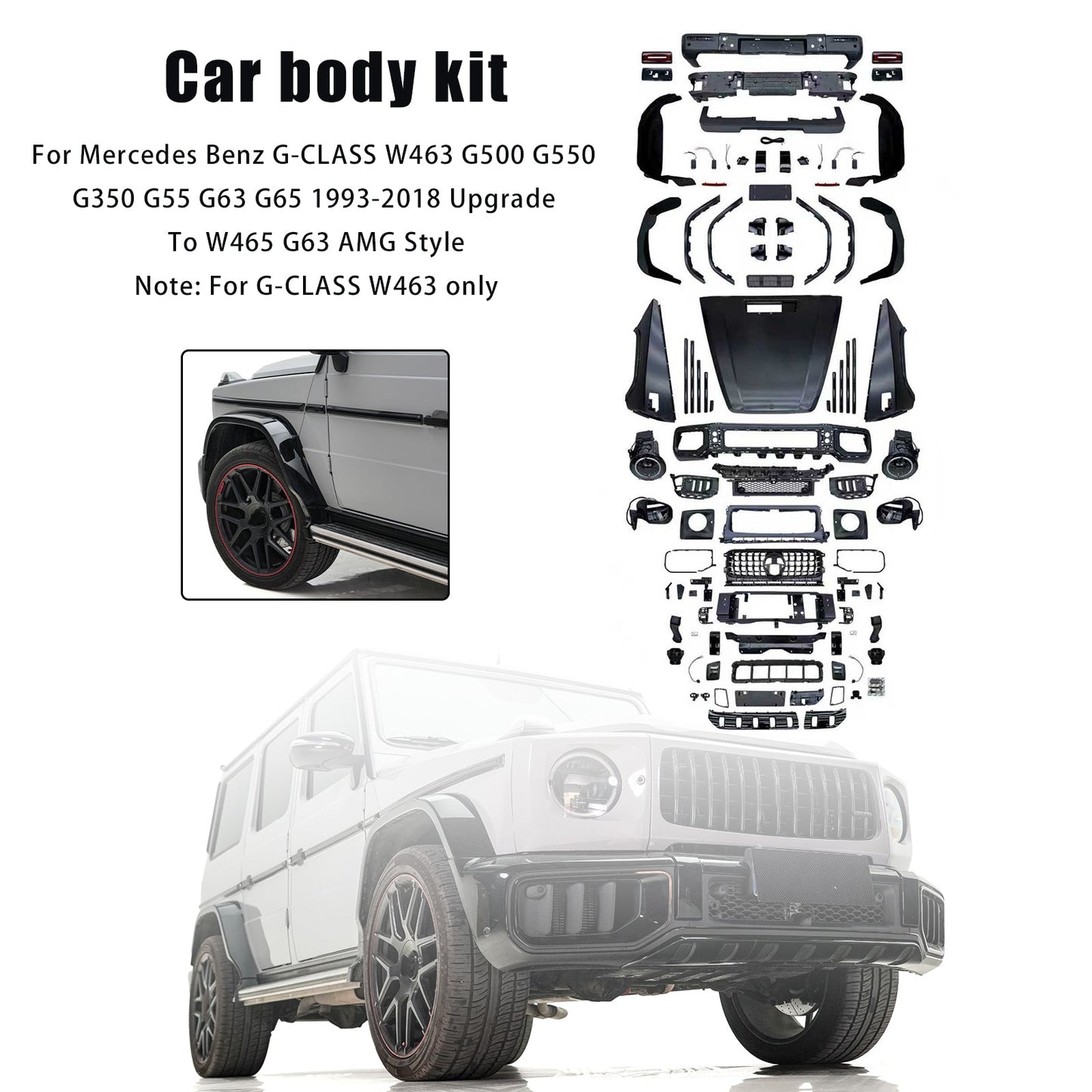 Kit carrozzeria e paraurti in stile AMG per Mercedes W463 G550 G500 (1993-2018), compatibile con modelli dal 1993 al 2018 (W465 G63).