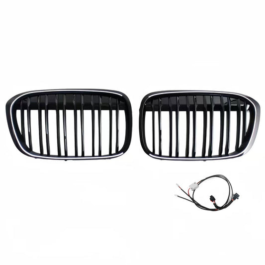 Griglia anteriore a doppio rene nera lucida per BMW X1 F48 F49 2016-2019