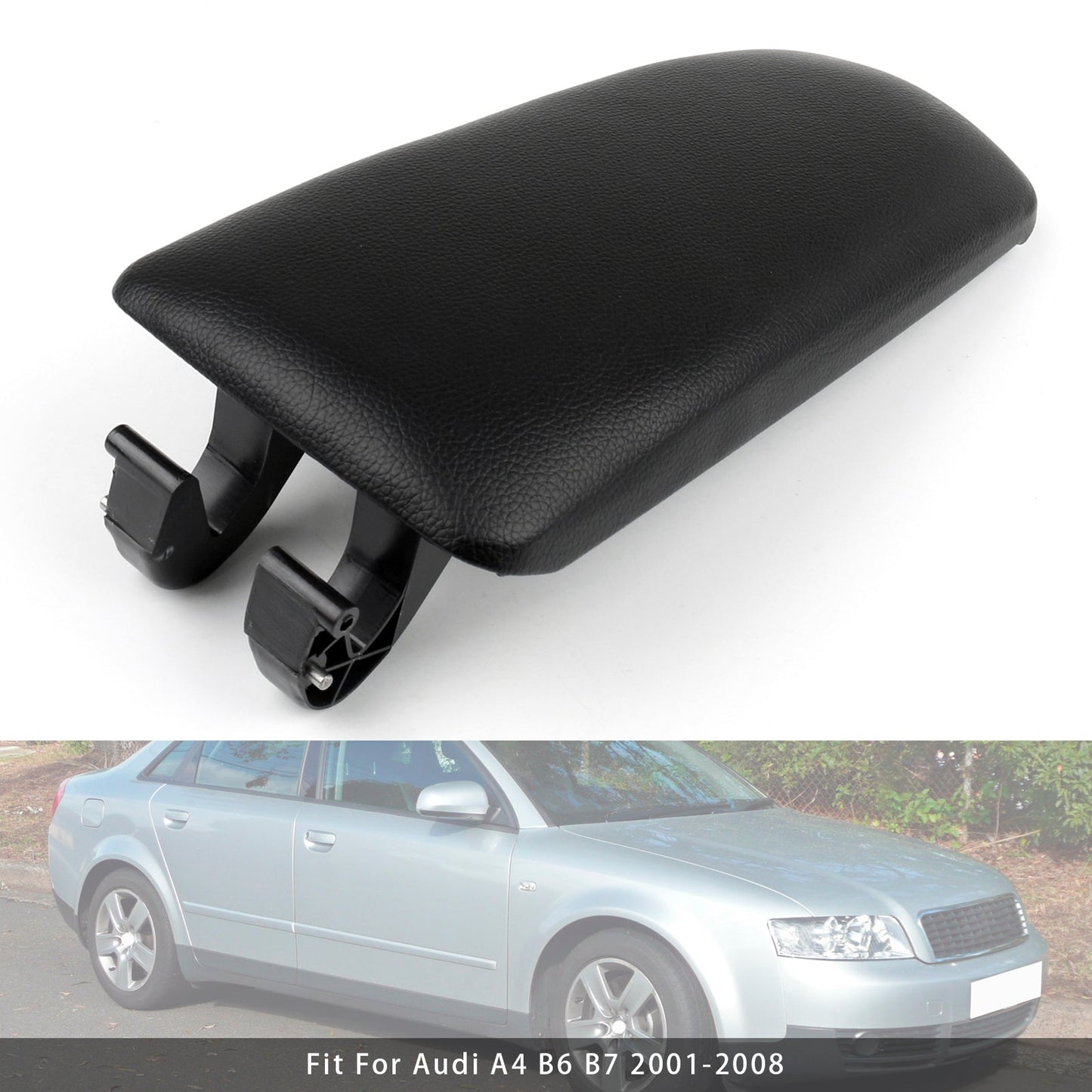 Coperchio della console centrale del bracciolo in pelle nera Audi A4 B6 B7 2001-2008 8E0864245E