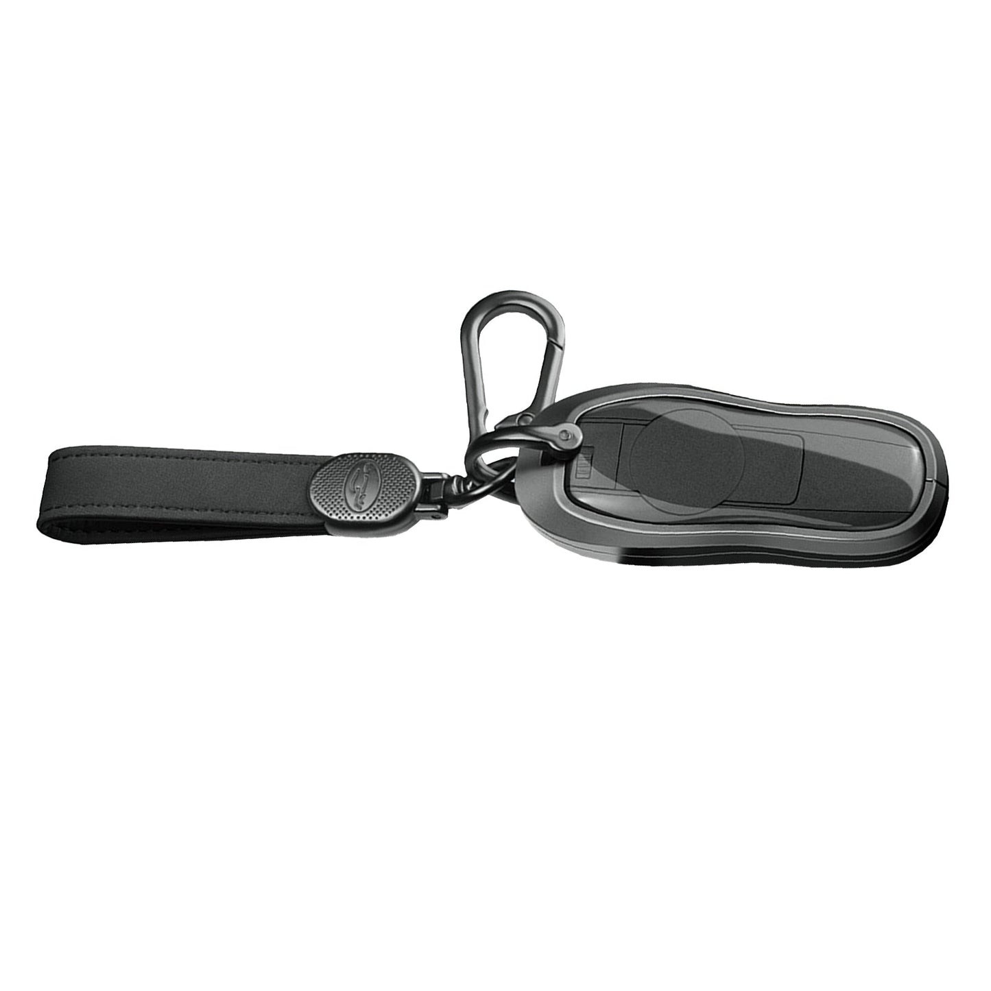 Custodia per chiave auto in TPU argentato in lega di alluminio con fibbia per Porsche Cayenne
