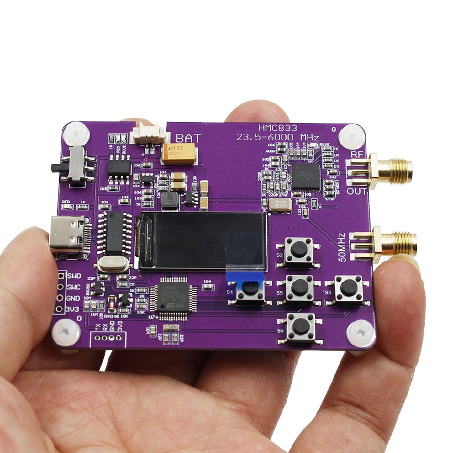 Generatore di segnale RF da 6 GHz, versione tastiera 23,5-6000 MHz, display OLED HMC833