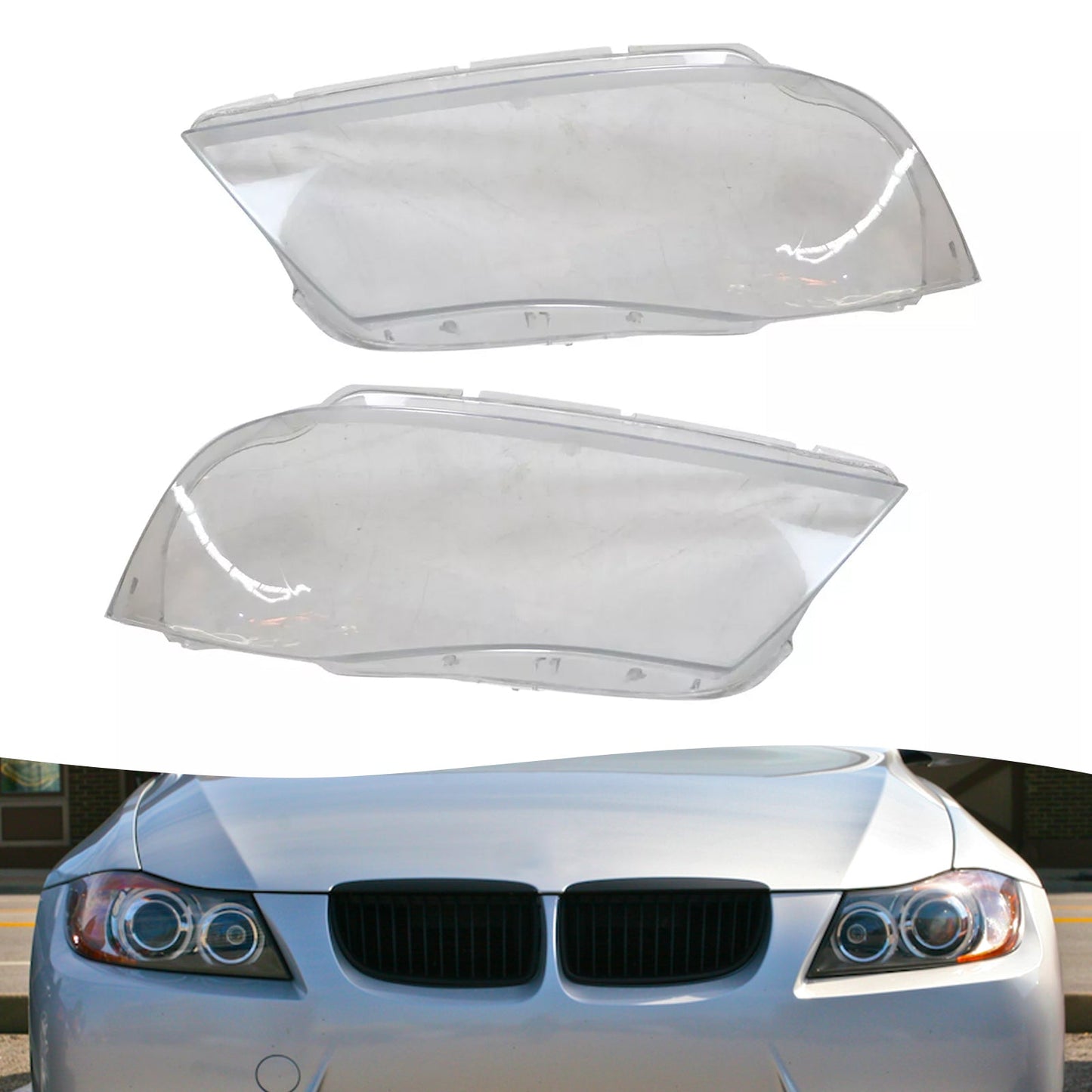 Copri lente trasparente per fari allo xeno BMW 3 E90 E91 Berlina 2005-2012