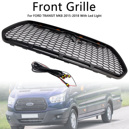 Griglia paraurti anteriore nera opaca Ford Transit MK8 Raptor 2015-2018 con LED
