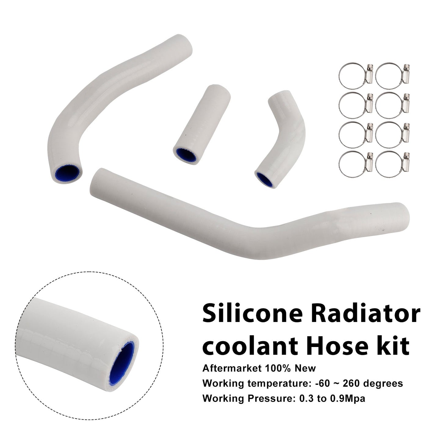 Kit di tubi flessibili in silicone per il liquido di raffreddamento del radiatore, compatibile con Honda CRF450R RX RWE 21-25