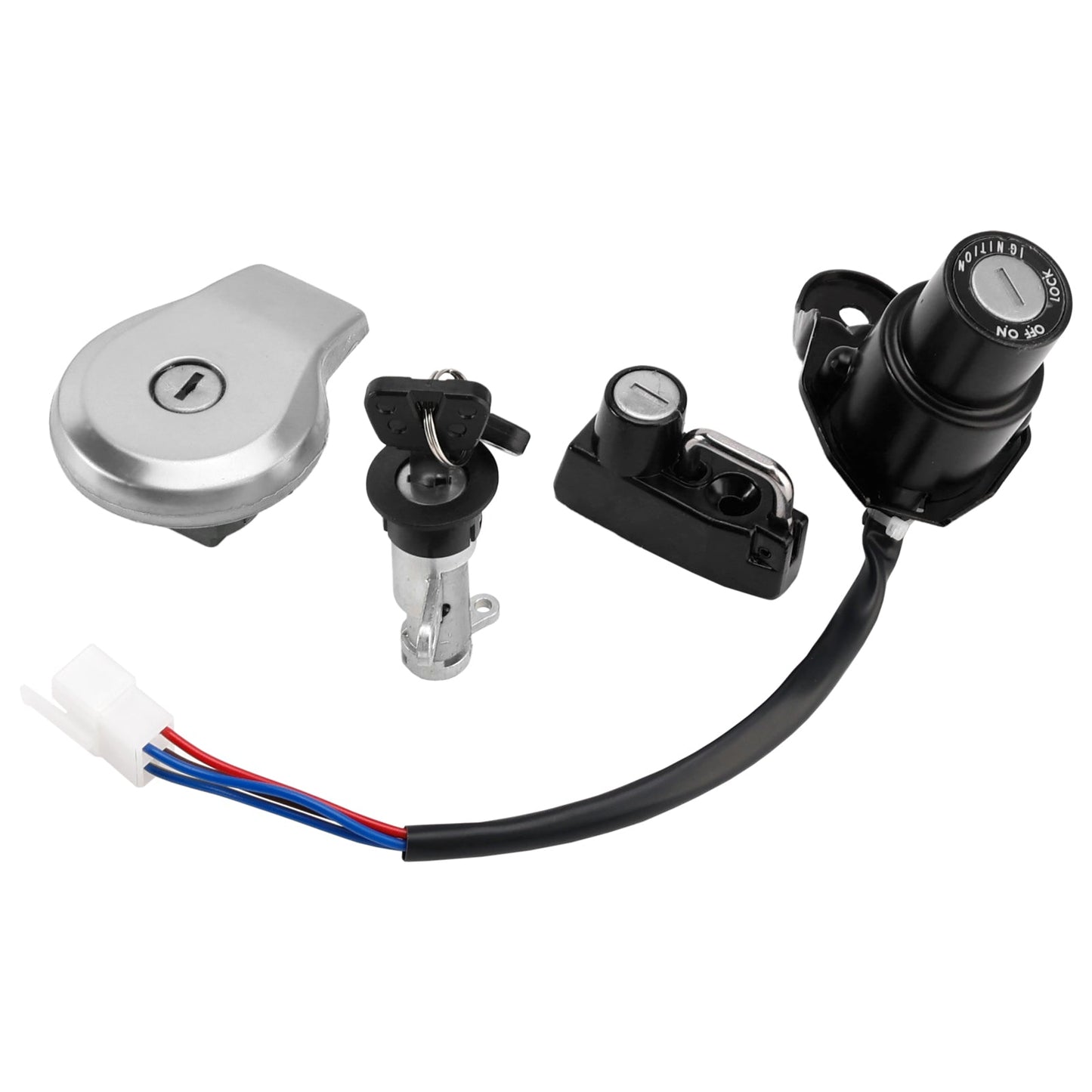 SET DI INTERRUTTORE DI ACCENSIONE, TAPPO SERBATOIO CARBURANTE E BLOCCAGGIO SELLA PER YAMAHA VIRAGO XV 535 500 S 89-04