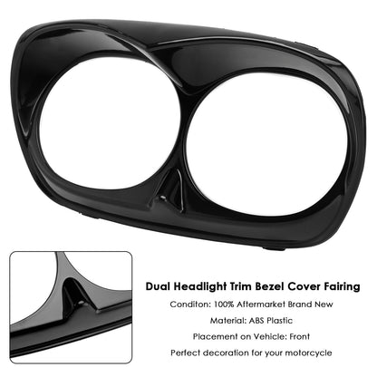 Copertura della cornice del faro anteriore doppio per Road Glide 1998-2013
