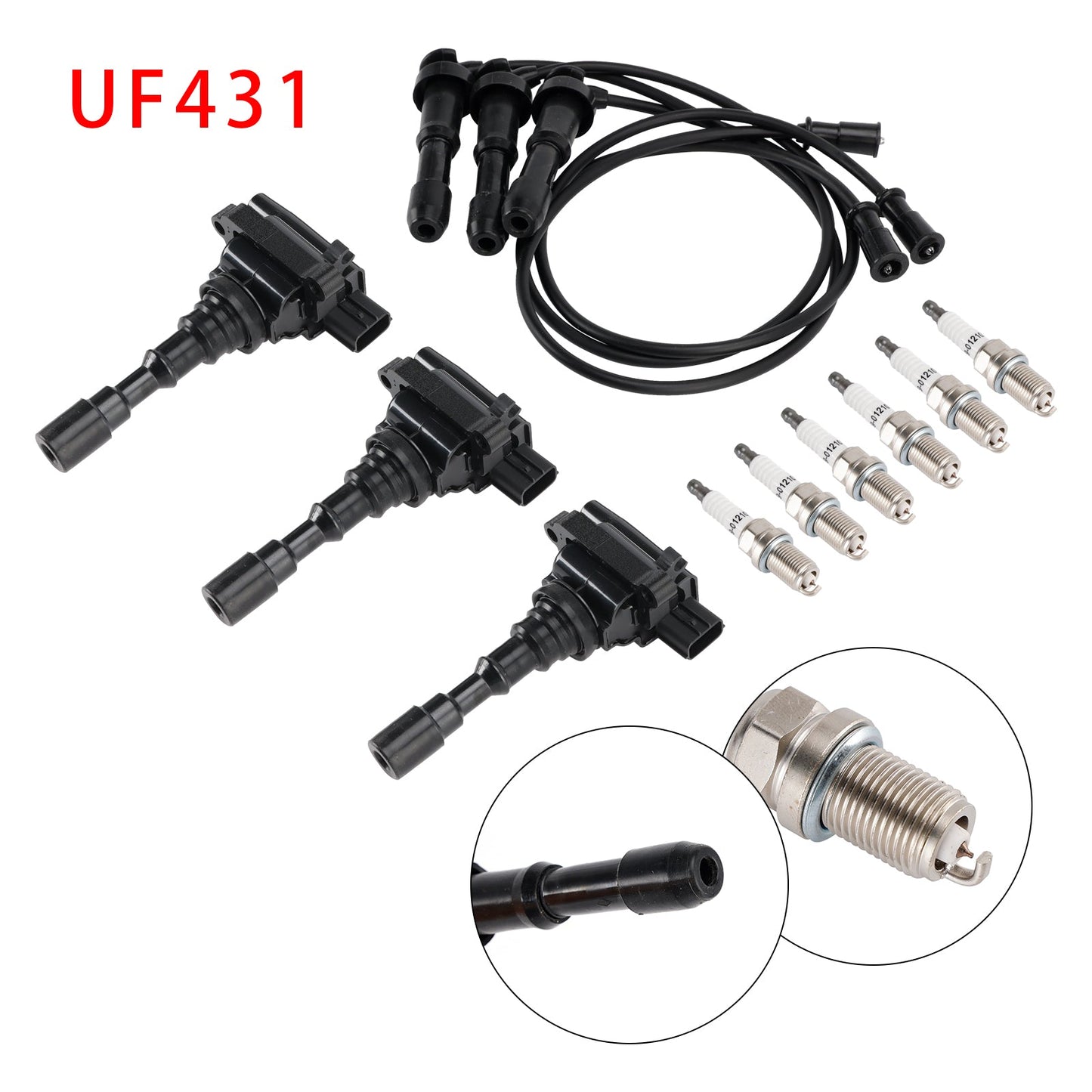 Kia Sorento 3.5L V6 2003-2006 3 bobine di accensione e 6 candele e 3 set di cavi UF431