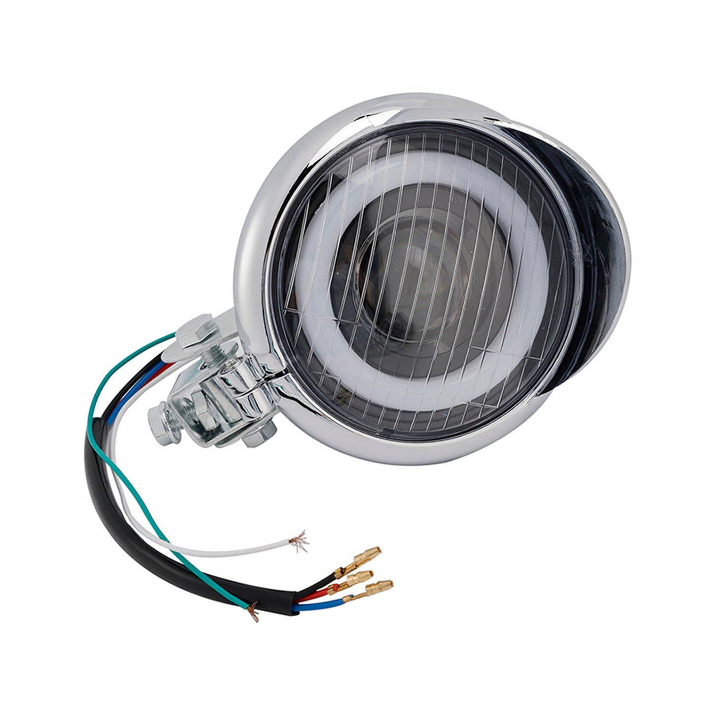 Faro fendinebbia cromato personalizzato per moto #D17 per Bobber Chopper da corsa