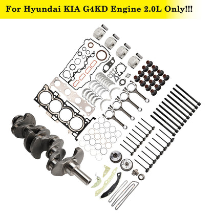 Kit di revisione e ricostruzione del motore Hyundai Tucson G4KD 2.0L 2005-2010, kit di fasatura delle bielle dell'albero motore