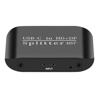 Splitter per laptop MST da tipo C a HDMI+DP 1x2, display a due schermi, un ingresso e due uscite
