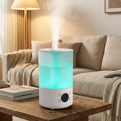 Umidificatore 4L per camera, baby e piante, silenzioso, con ugello a 360°, spegnimento automatico e luce colorata