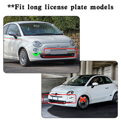 Crome Sinistra+Destra Coppia anteriore Bumper Lower Grill Moulding Trim per Fiat 500 2007-2015