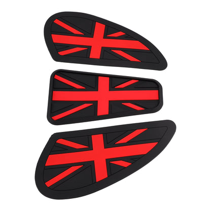 Ginocchiere per serbatoio benzina - Union Jack - Rosso - Protezioni per serbatoio retrò Cafe Racer