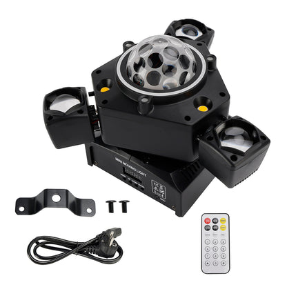 Luce Palco A LED A Tre Teste Con Fascio Luce Mobile E Laser DJ E Feste Discoteca