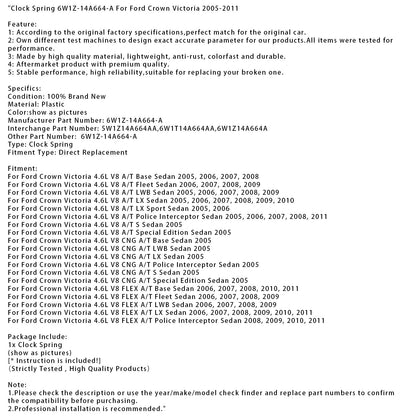 Molla dell'orologio 6W1Z-14A664-A per Ford Crown Victoria 2005-2011