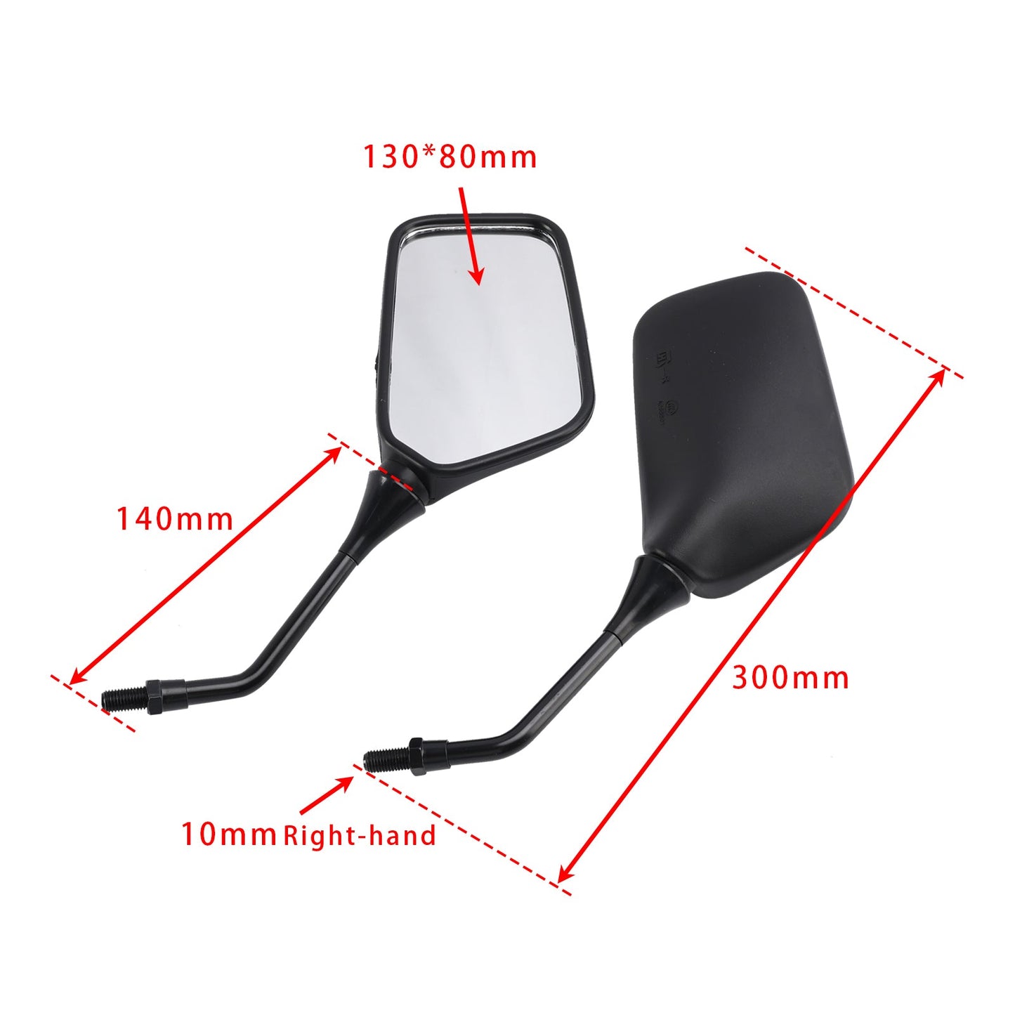Coppia di specchietti retrovisori neri M10 per Kawasaki KLR250 KLR600 KLR650