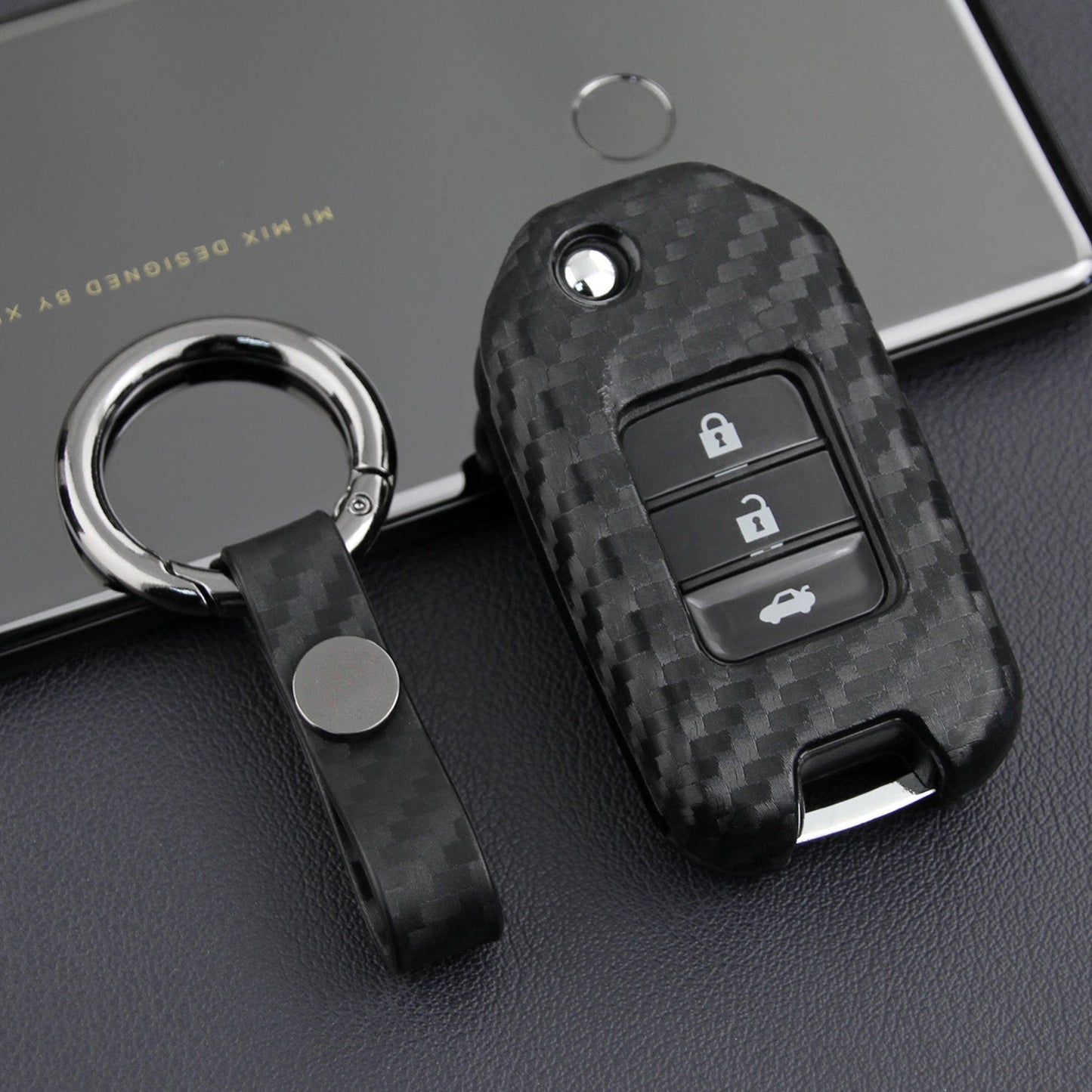 Custodia in similpelle e silicone per chiave auto con fibbia per Honda Accord