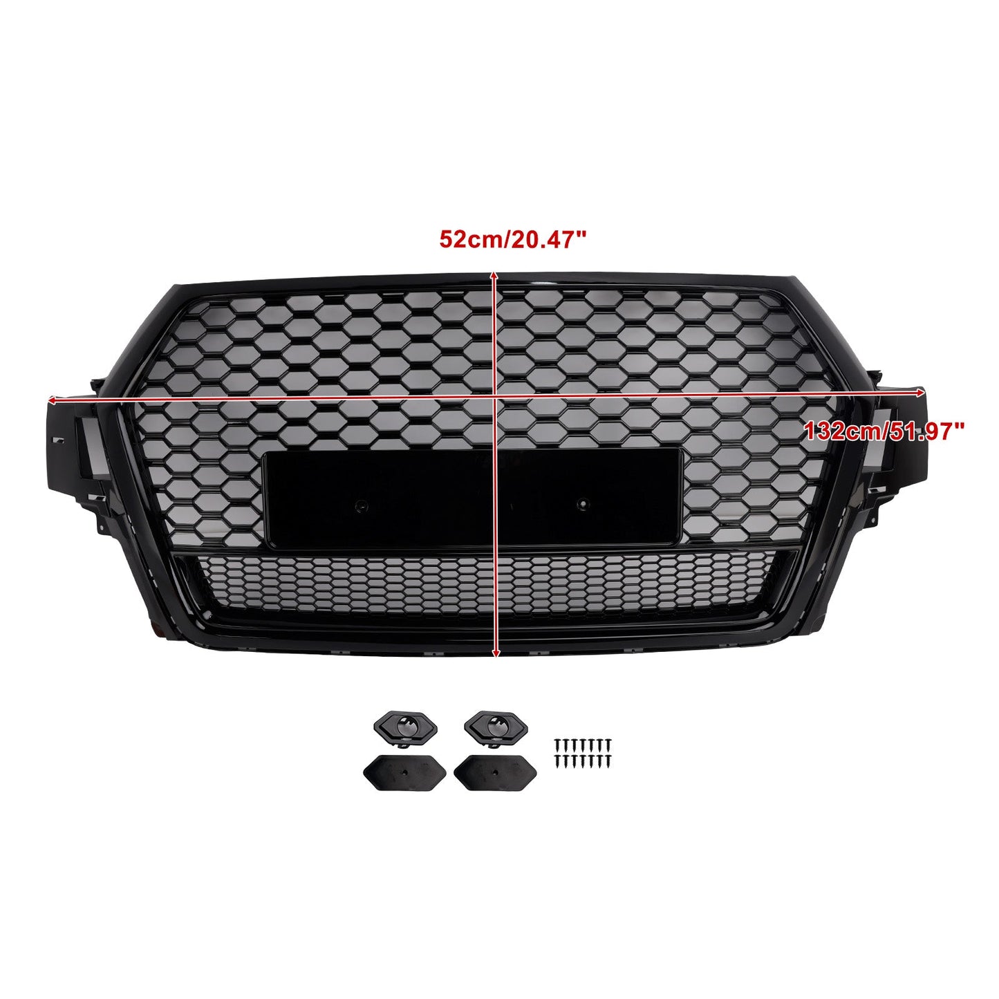 Griglia di ventilazione del radiatore per paraurti anteriore Audi Q7 SQ7 2016-2019, colore nero lucido, 4M0853651F