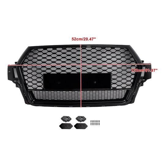Griglia di ventilazione del radiatore per paraurti anteriore Audi Q7 SQ7 2016-2019, colore nero lucido, 4M0853651F