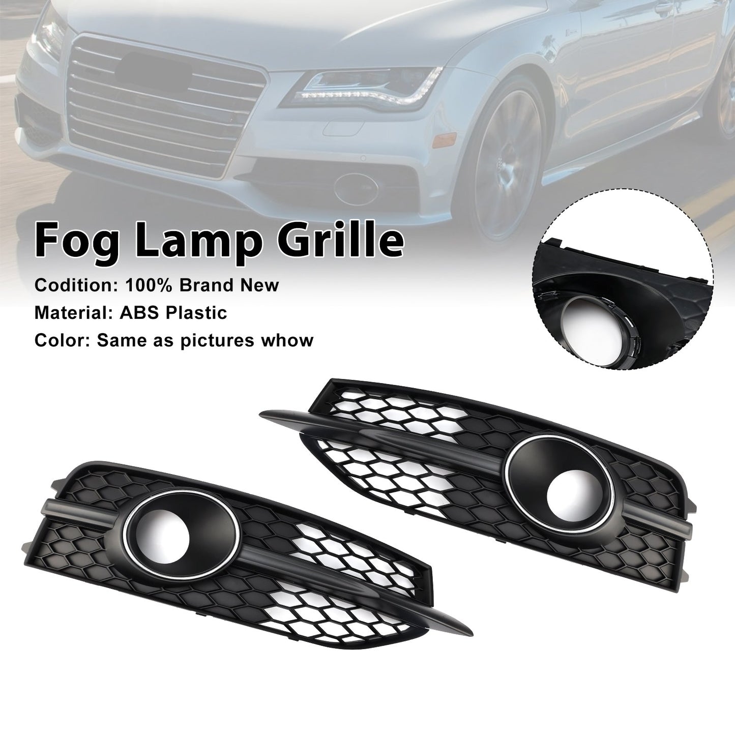 Cornice copri griglia fendinebbia paraurti anteriore nera Audi A7 S-Line S7 2012-2015