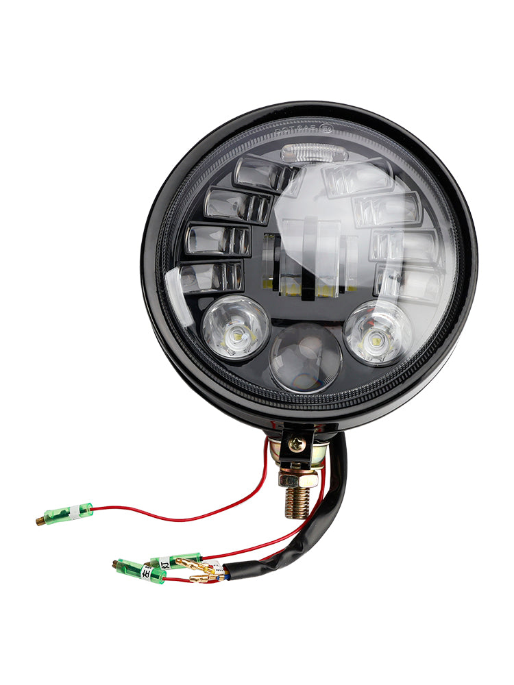 Faro anteriore da 5,75"" universale multifunzionale nero n. 82 per moto