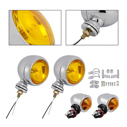 Faro fendinebbia cromato personalizzato per moto #D20 per Bobber Chopper da corsa