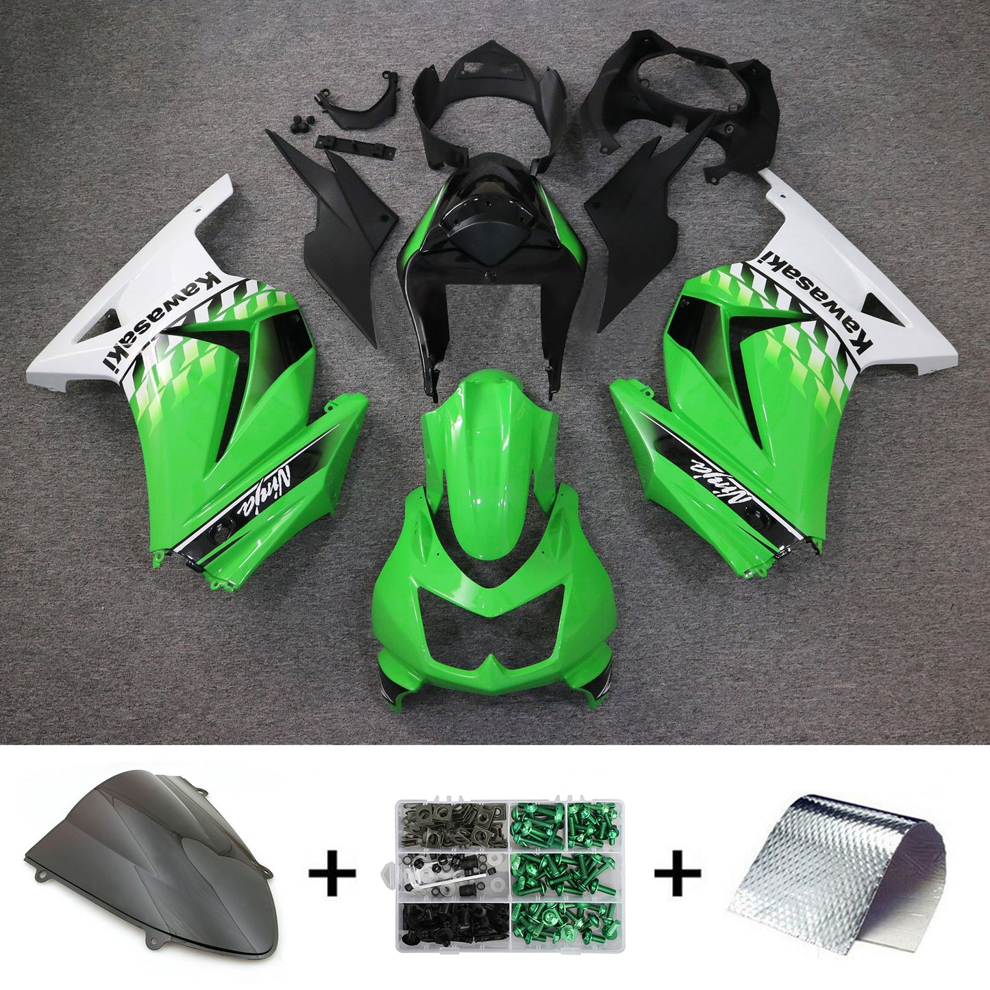 Kit carenatura BODYWORK ABS di plastica per Kawasaki EX250 Ninja250R 2008-2012