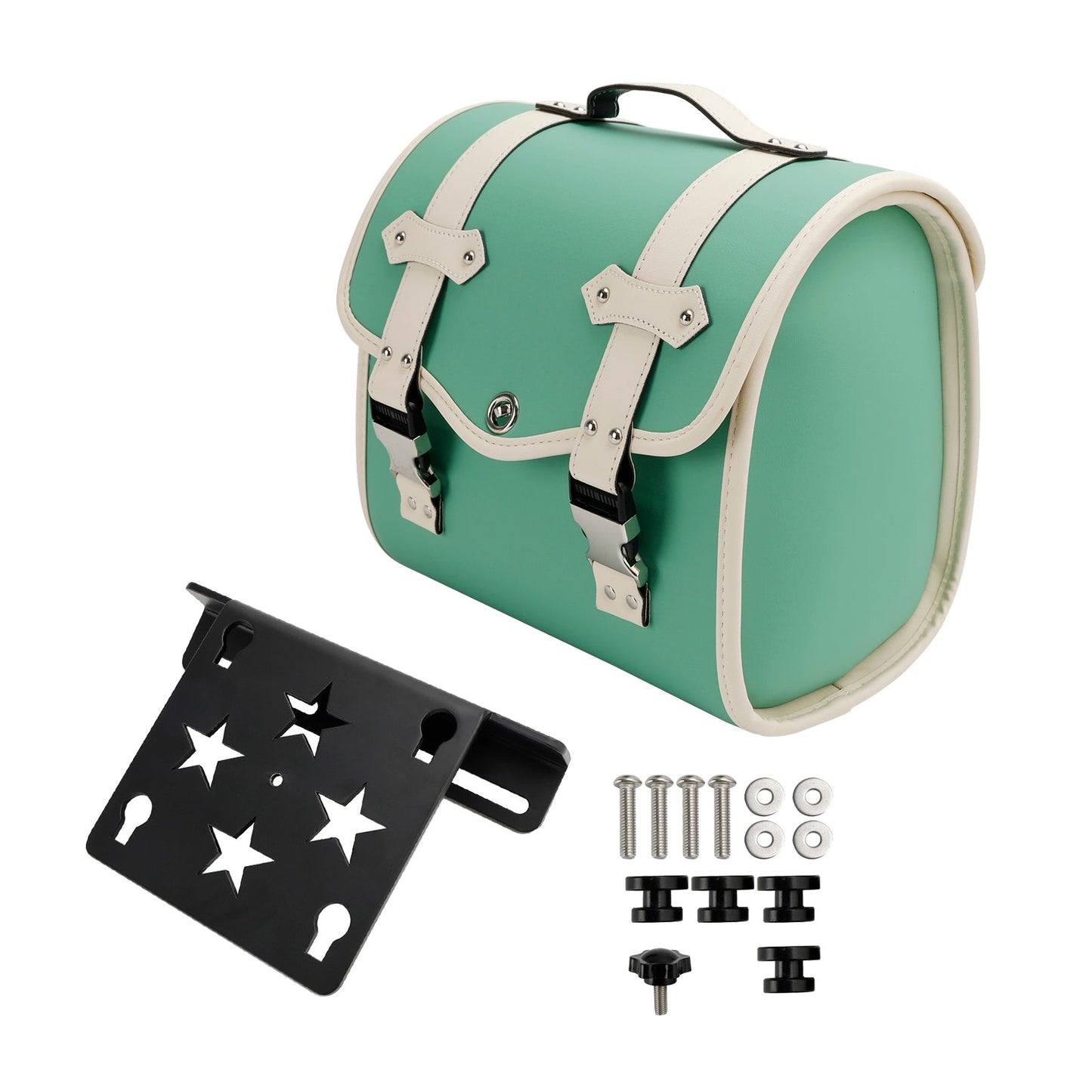 Borsa laterale porta attrezzi, kit di valigie a sgancio rapido, colore verde, per cruiser, adventure cafe.