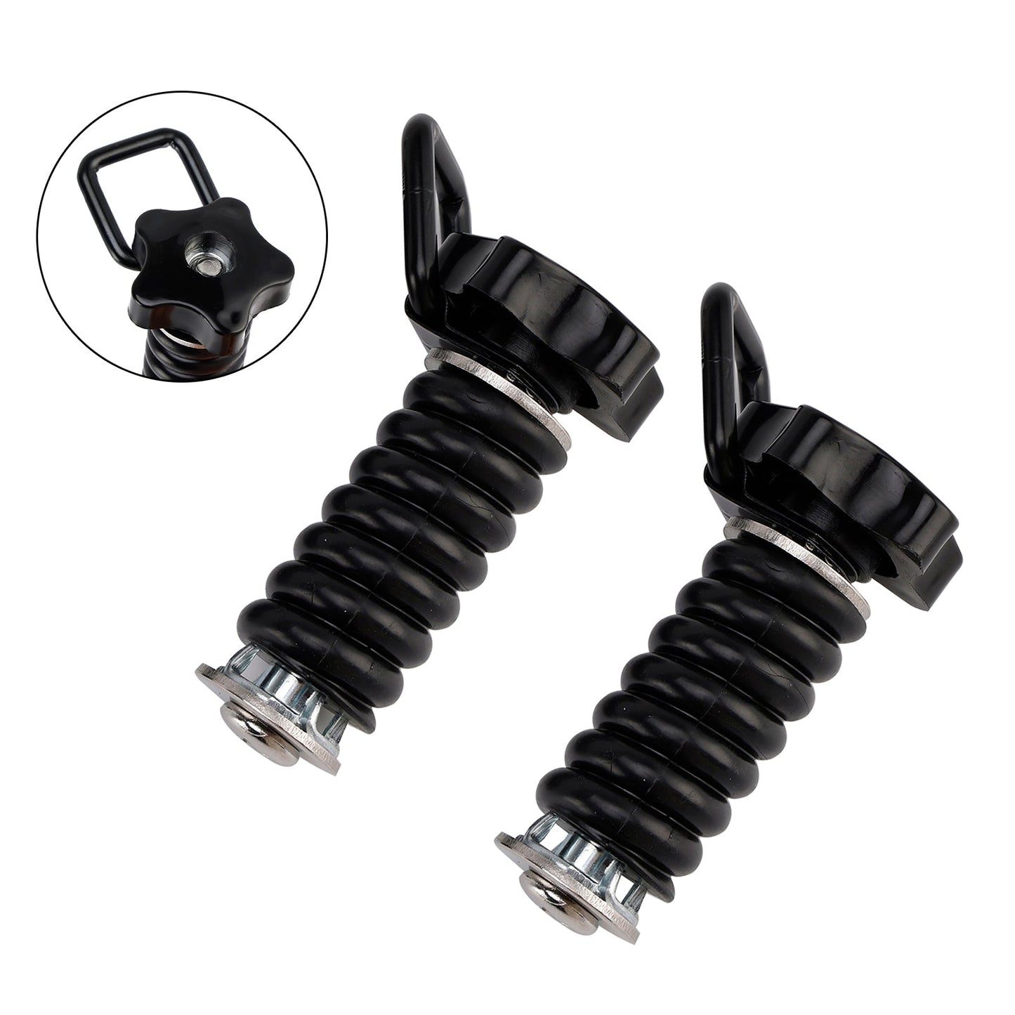 Coppia di ancoraggi di fissaggio con anello a D da 1"" neri per Polaris Rzr 570 800 900 1000